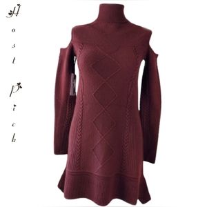 W by Worth Rust Turtleneck Cold Shoulder